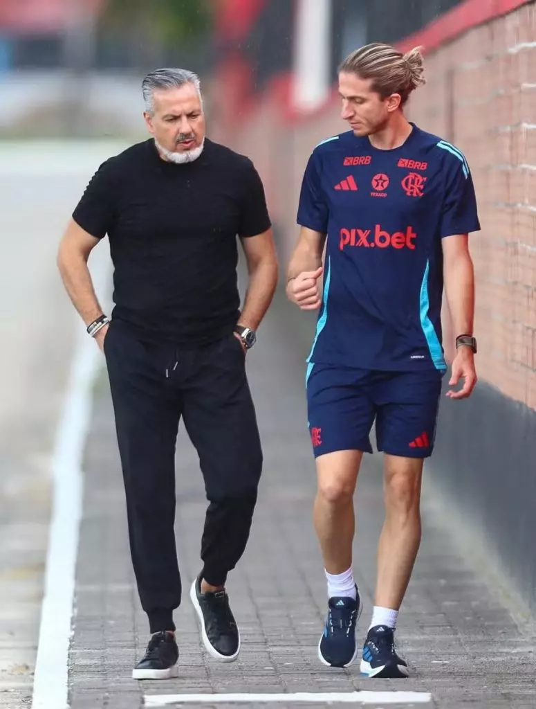 José Boto e Filipe Luís em treino